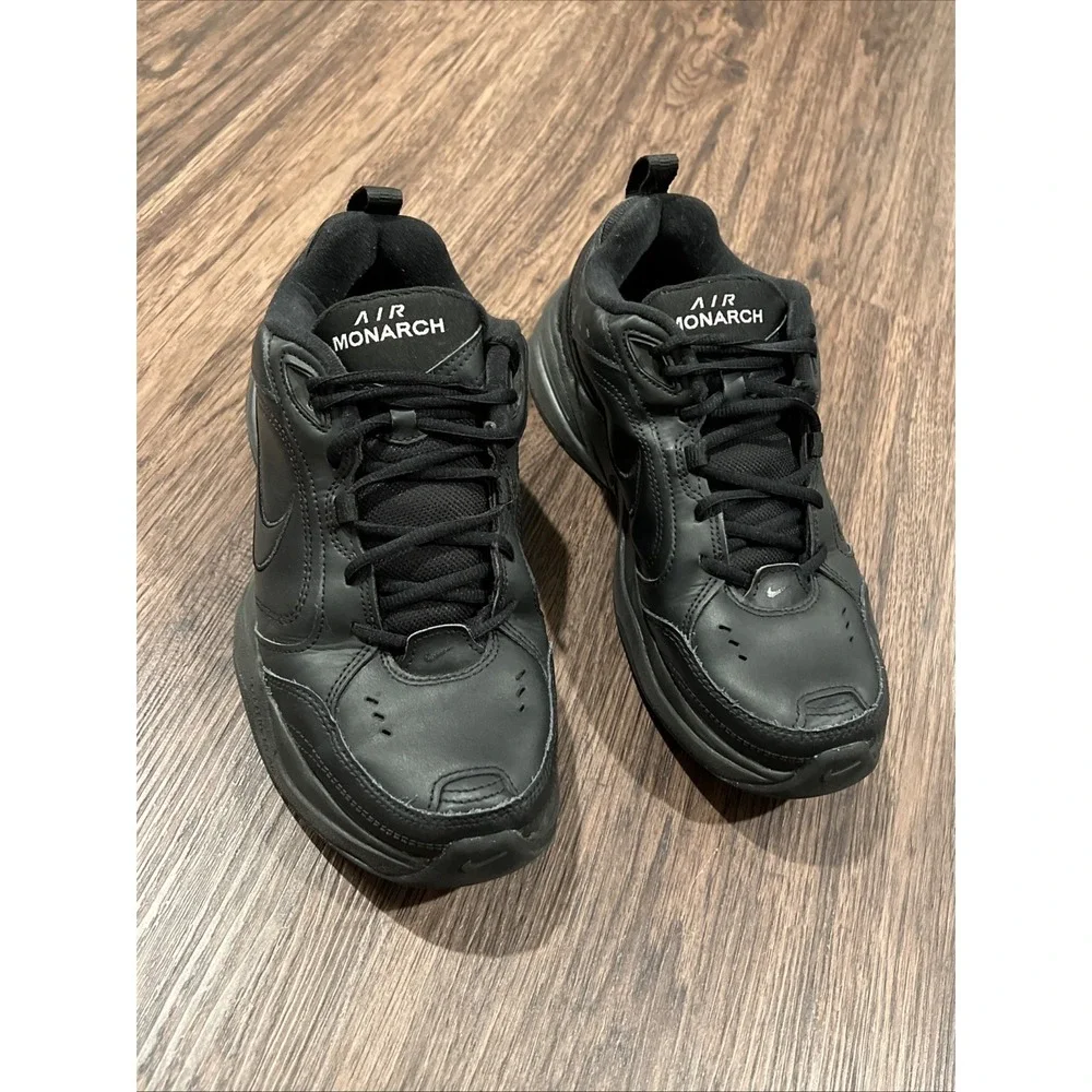 Nike Shoes Mens 10D Black Air Monarch Training Sneakers Leather Low 415445-001